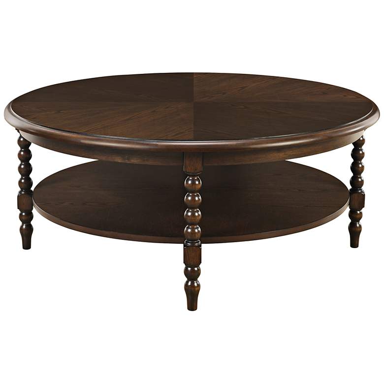 Image 2 Philippe 42" Wide Brown Round Coffee Table