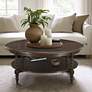 1_Philippe 42" Wide Brown Round Coffee Table