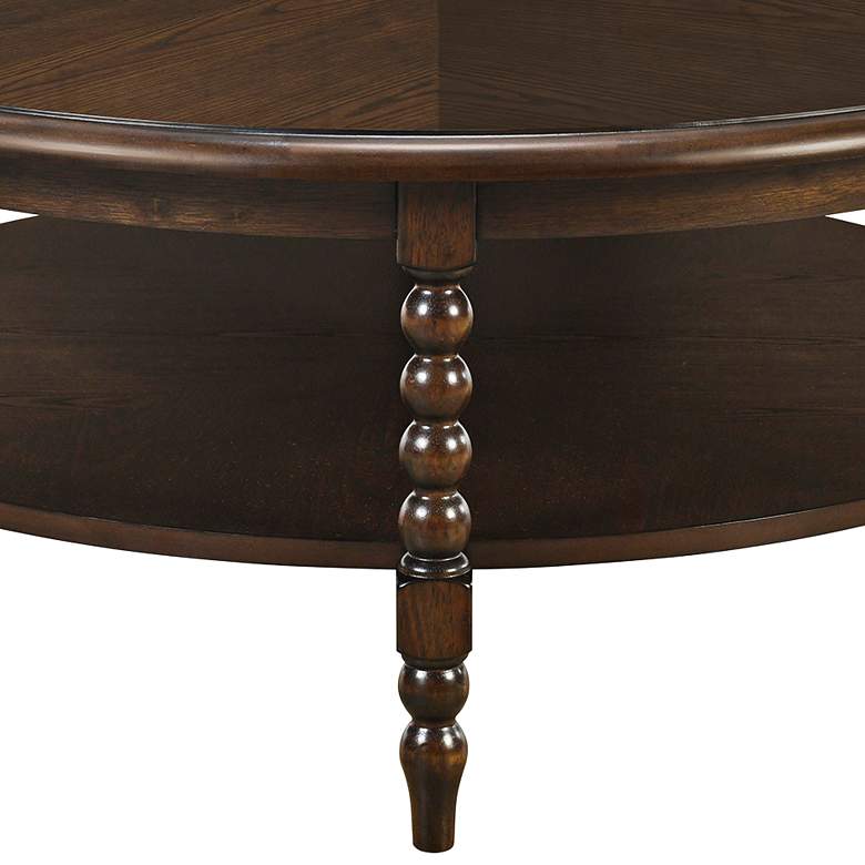 Image 3 Philippe 42" Wide Brown Round Coffee Table more views