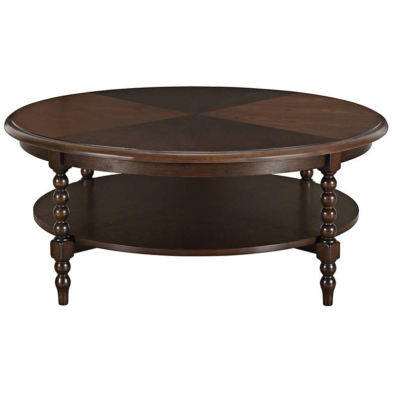 Image 5 Philippe 42" Wide Brown Round Coffee Table more views