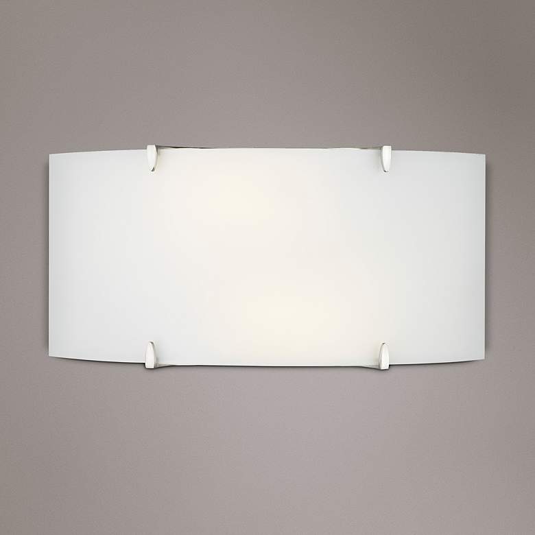 Image 1 Philips Edge Bow Etched White Glass Wall Sconce