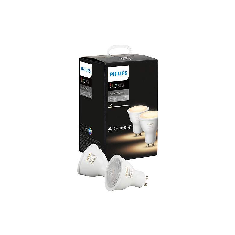 Image 1 Philips Hue 5.5 White Ambiance GU10 Light Bulbs 2-Pack