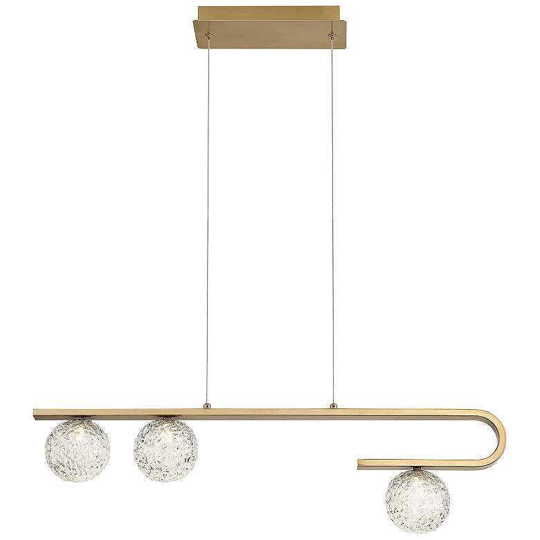 Image 2 Phillimore 31 1/2"W Brushed Gold 3-Light LED Island Pendant