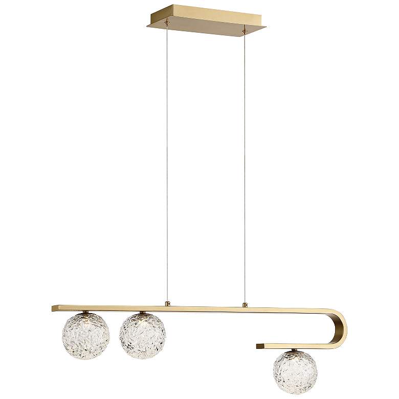 Image 3 Phillimore 31 1/2"W Brushed Gold 3-Light LED Island Pendant more views