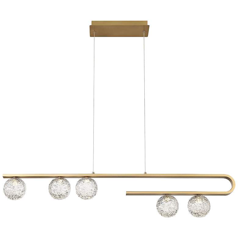Image 2 Phillimore 44 1/2"W Brushed Gold 5-Light LED Island Pendant