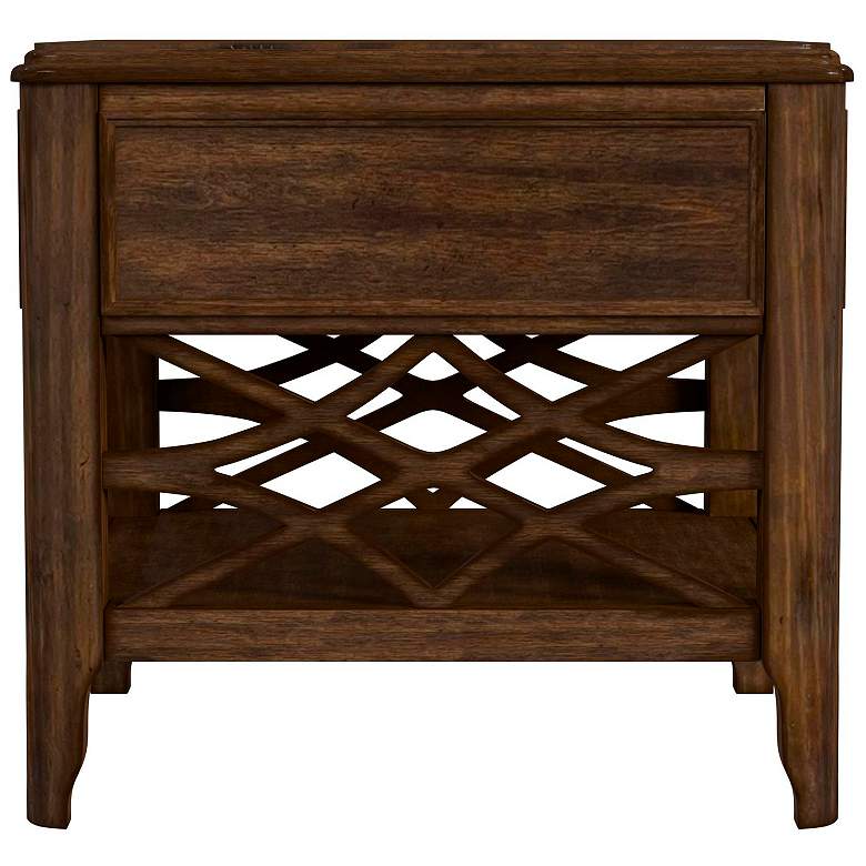 Image 5 Phillipe 24" Wide Cherry Wood 1-Drawer Square End Table more views