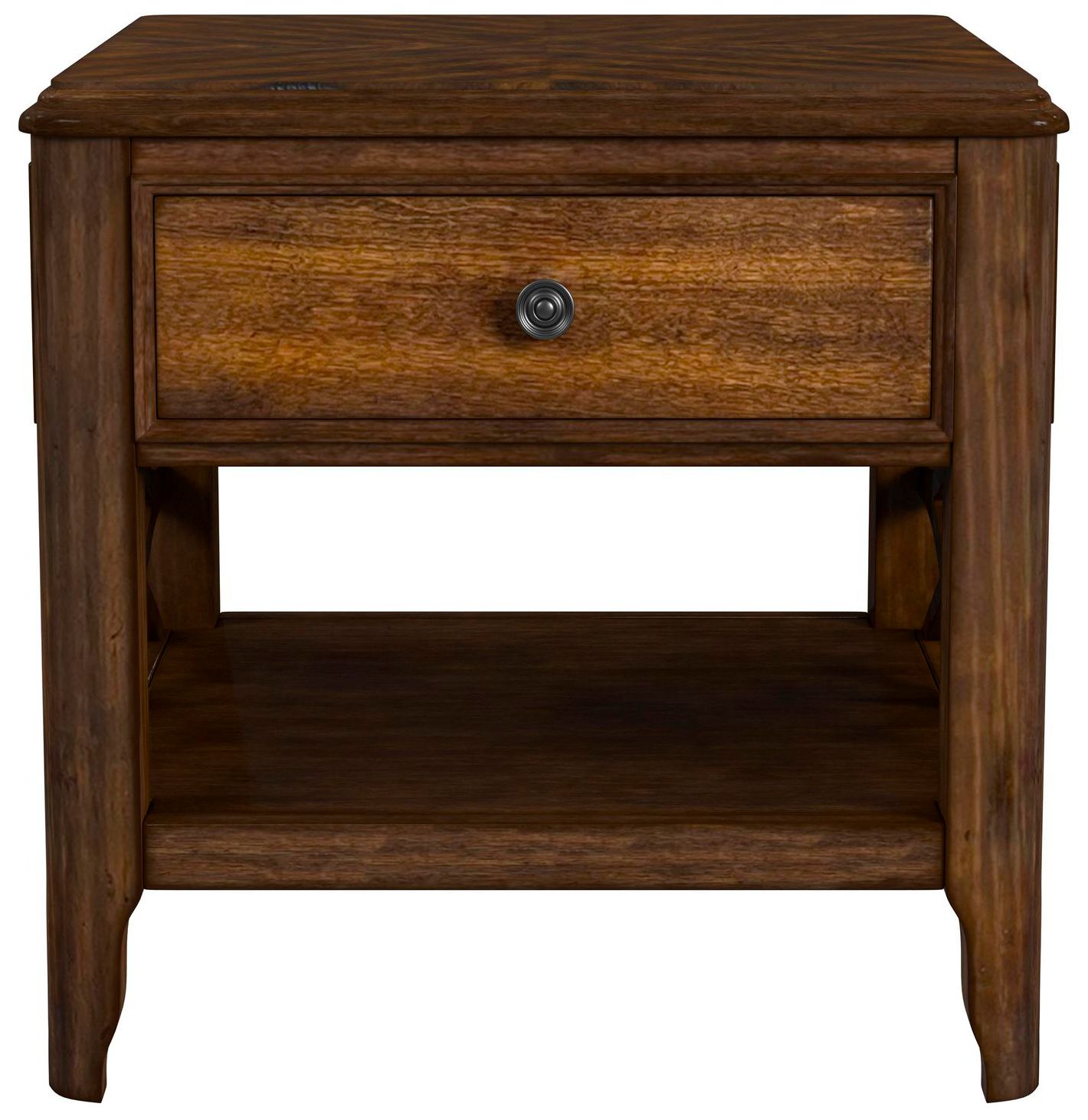 Image 6 Phillipe 24" Wide Cherry Wood 1-Drawer Square End Table more views