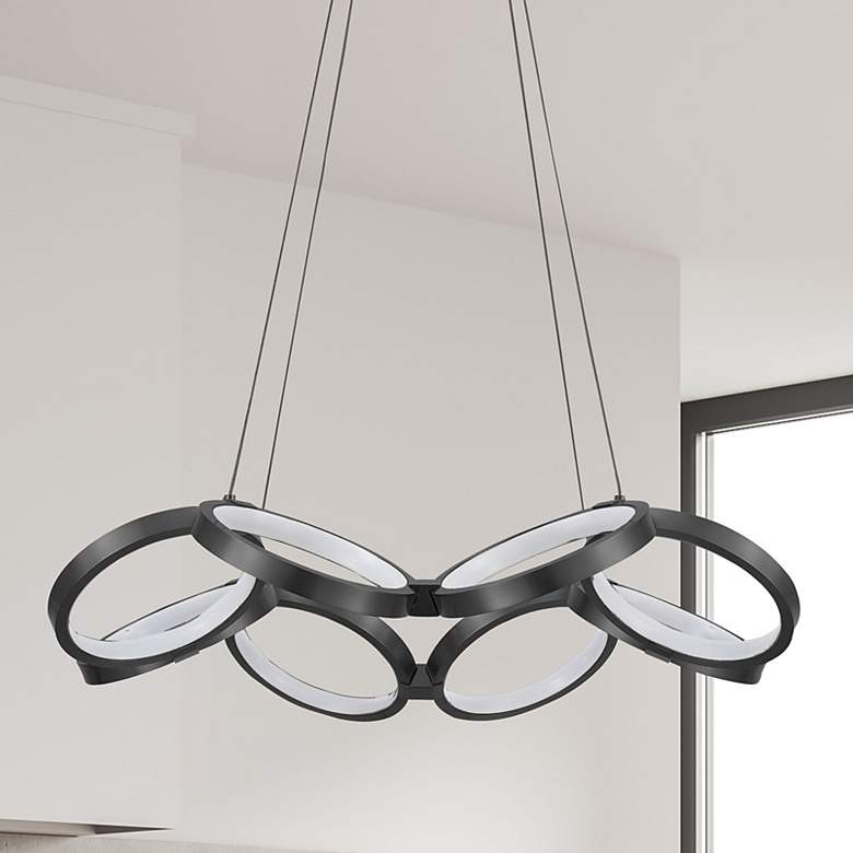 Image 1 Philo 25.75" Wide Matte Black 64W Chandelier