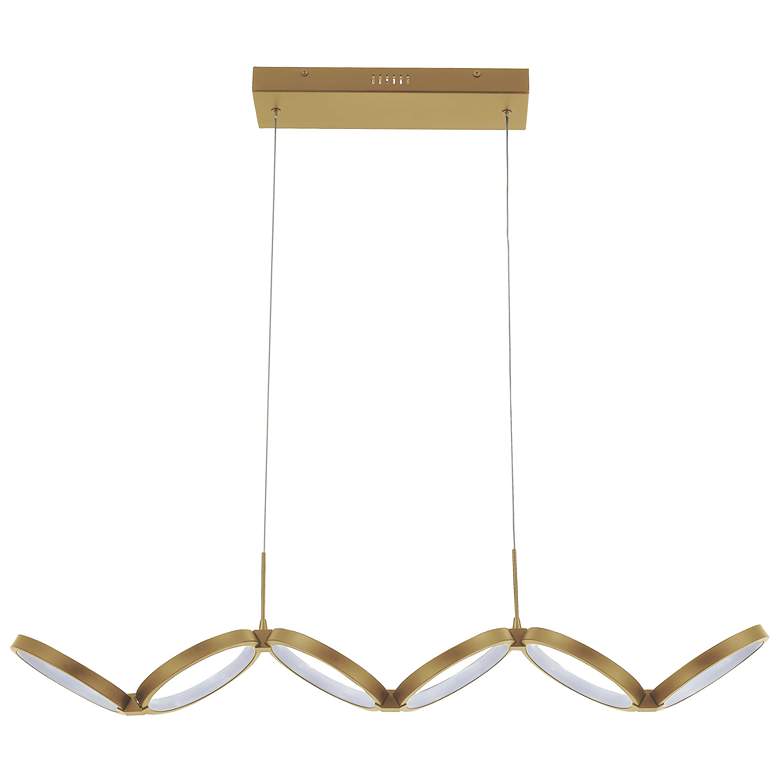 Image 1 Philo 39.75" Wide Horizontal Aged Brass 50W LED Pendant