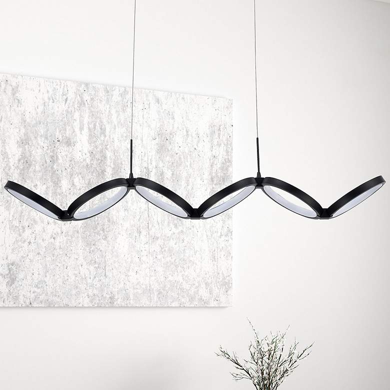 Image 1 Philo 39.75" Wide Horizontal Matte Black 50W LED Pendant