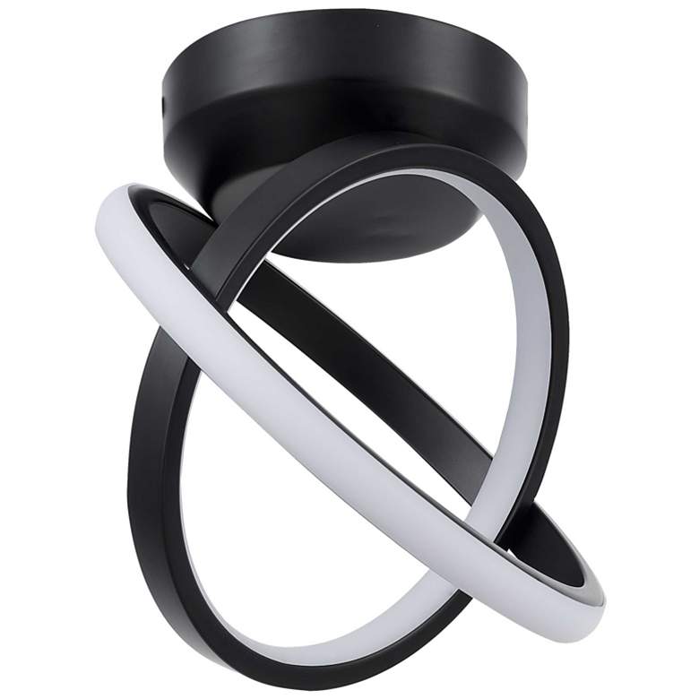 Image 1 Philo 6.75" Wide Matte Black 20W LED Semi-Flush Mount
