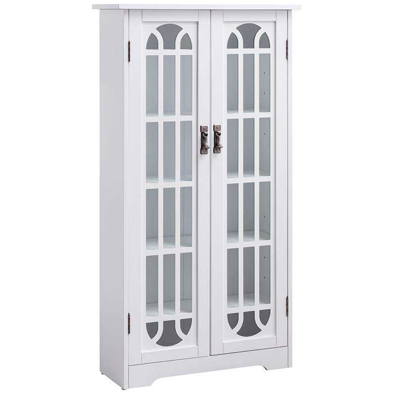 Image 2 Philomina 26 1/4 inch Wide White Wood 2-Door Display Cabinet