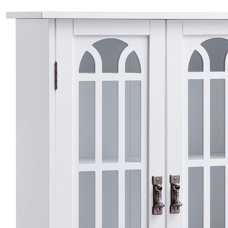 Image 3 Philomina 26 1/4 inch Wide White Wood 2-Door Display Cabinet more views