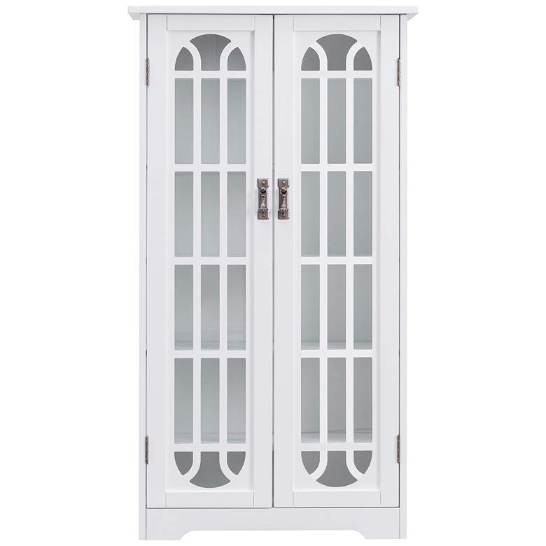 Image 4 Philomina 26 1/4 inch Wide White Wood 2-Door Display Cabinet more views