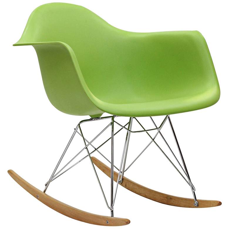 Image 1 Phinnaeus Modern Green Rocker Lounge Chair