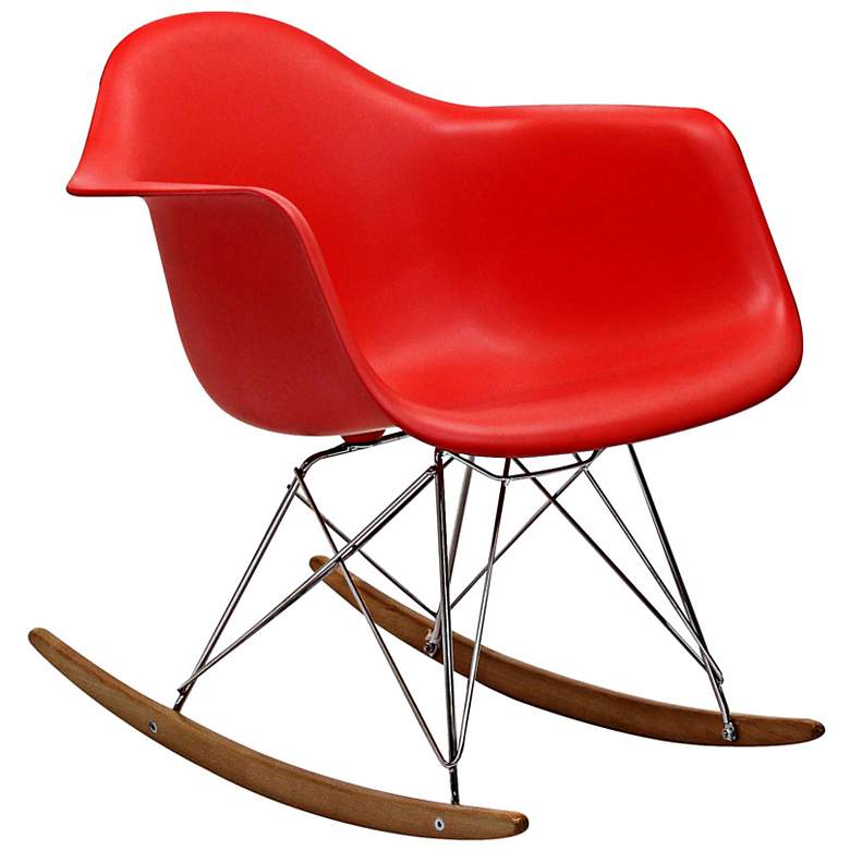 Image 1 Phinnaeus Modern Red Rocker Lounge Chair