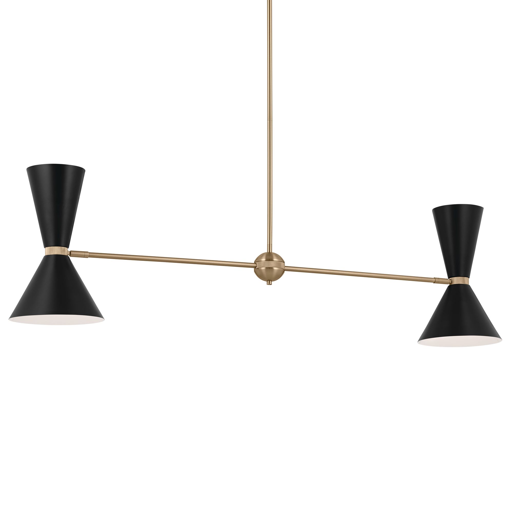 Image 2 Phix 48 Inch 4 Light Linear Chandelier in Champagne Bronze with Black more views