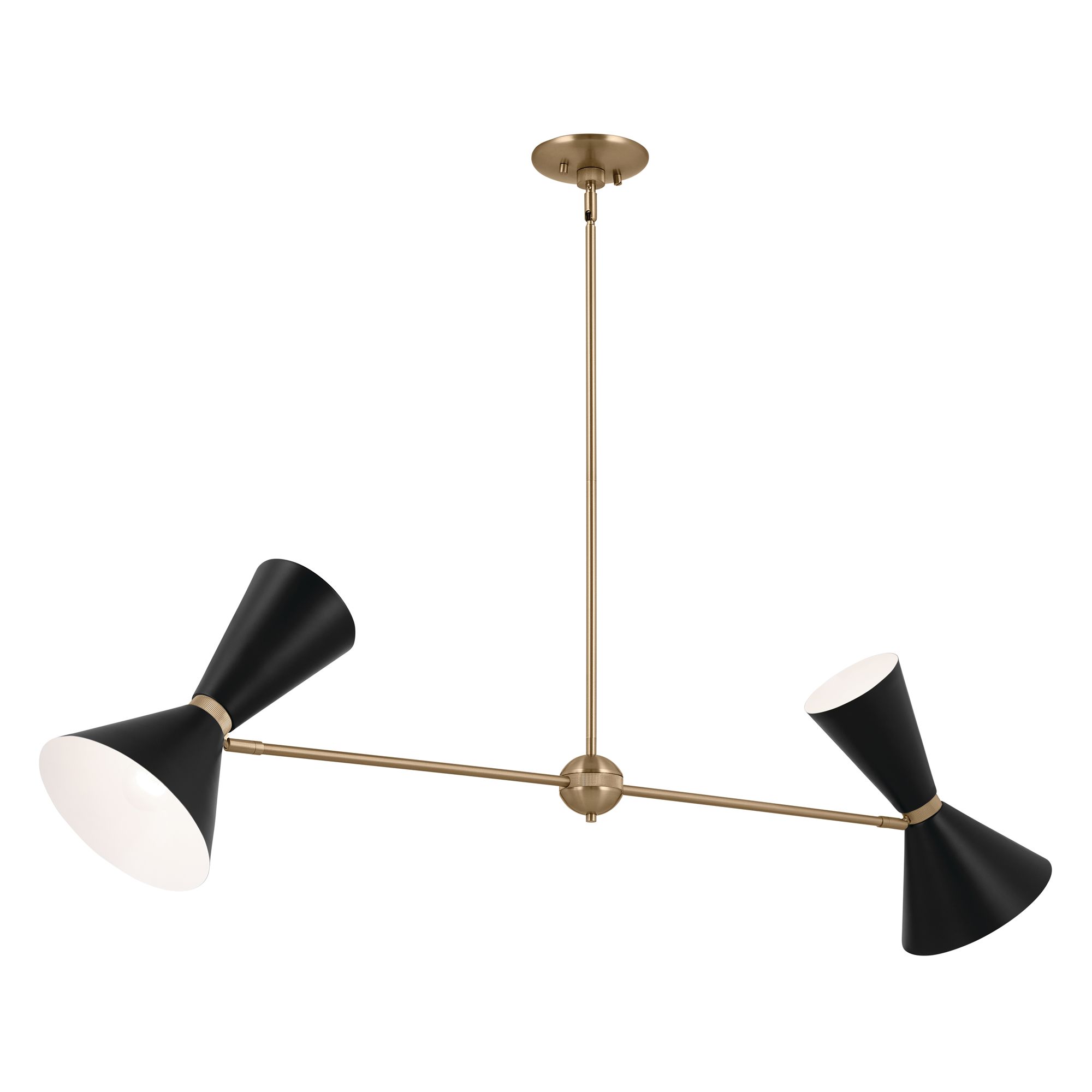 Image 4 Phix 48 Inch 4 Light Linear Chandelier in Champagne Bronze with Black more views