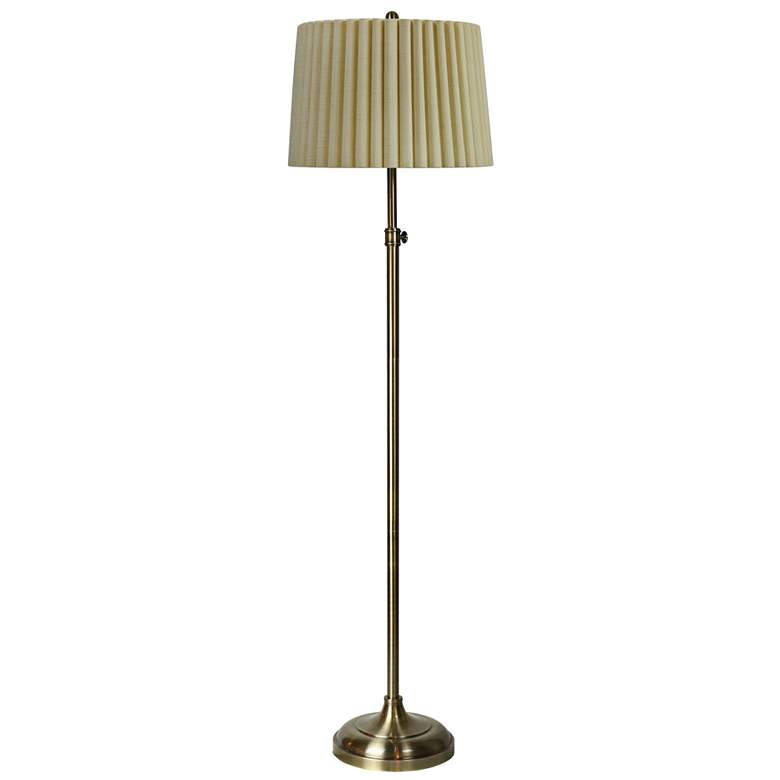 Image 2 Phleger Adjustable Height Antique Brass Floor Lamp