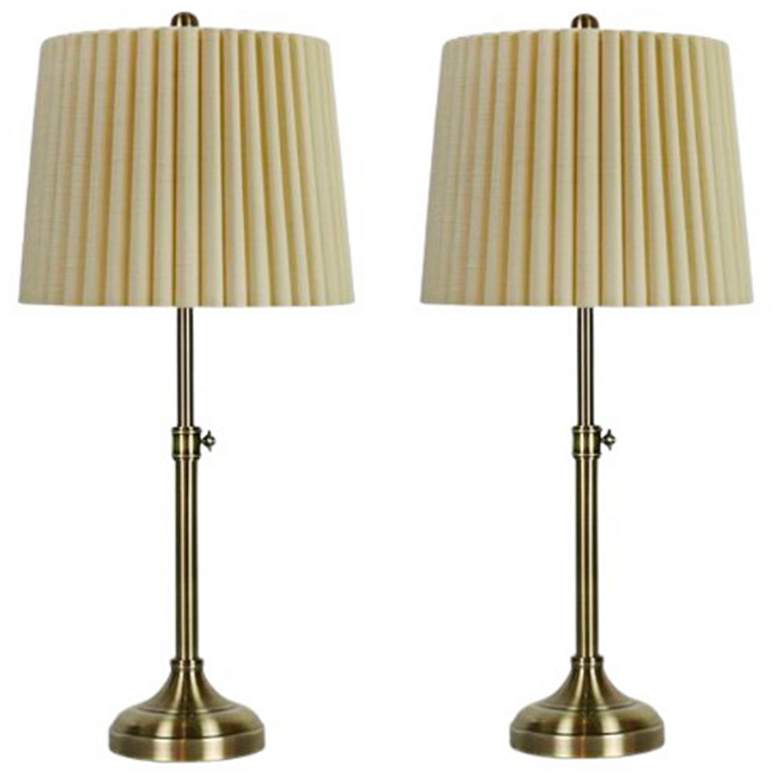 Image 1 Phleger Antique Brass Adjustable Table Lamps Set of 2