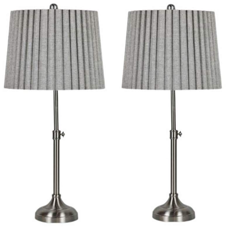 Image 1 Phleger Brush Steel Adjustable Table Lamps Set of 2