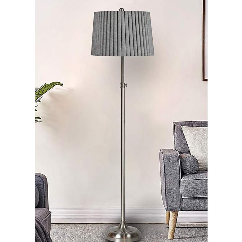 Image 1 Phleger Brushed Steel Adjustable Floor Lamp