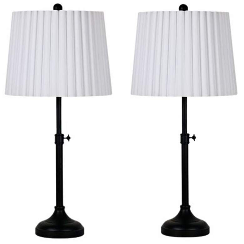 Image 1 Phleger Satin Black Adjustable Table Lamps Set of 2