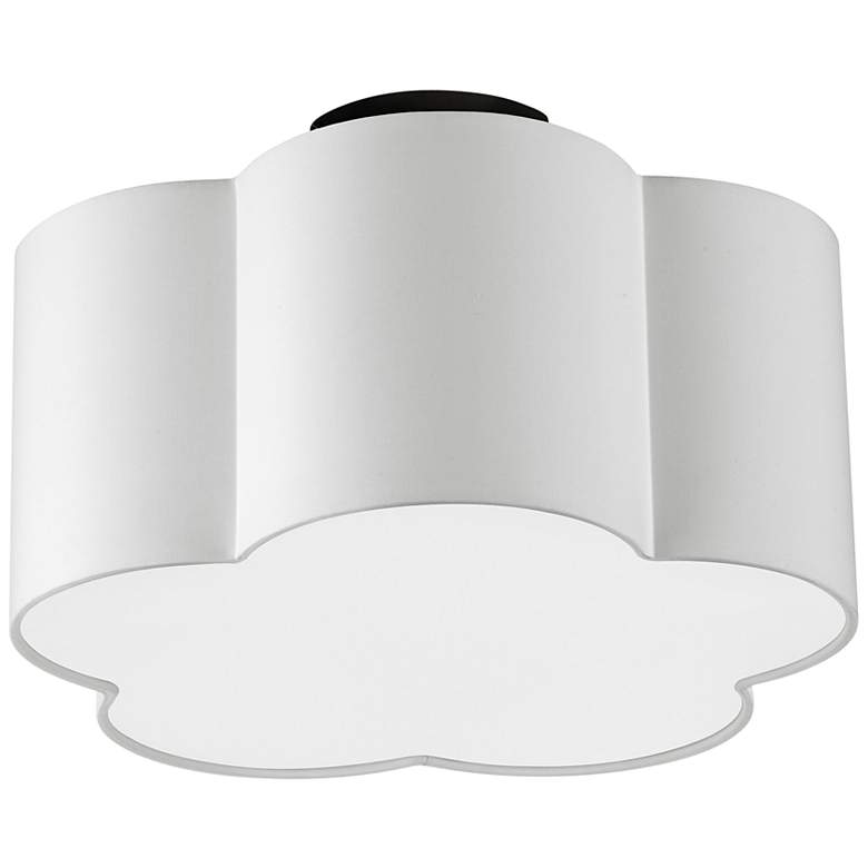 Image 2 Phlox 15" Wide Matte Black Scalloped Ceiling Light