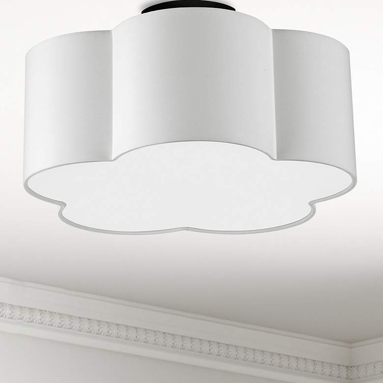 Image 1 Phlox 15" Wide Matte Black Scalloped Ceiling Light