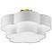 Phlox 20" Wide Aged Brass Ceiling Light with White Shade