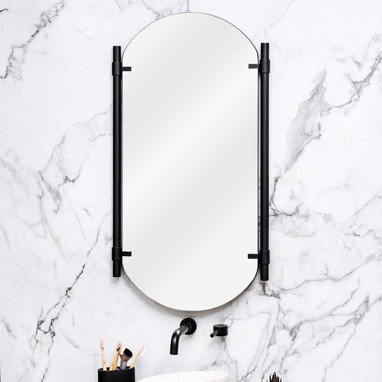 Image 1 Phoebe Black 22 1/2" x 33 1/2" Frameless Wall Mirror