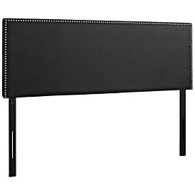 Image1 of Phoebe Black Vinyl Queen Upholstered Headboard