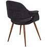 Phoebe Modern Charcoal Fabric Accent Armchair in scene