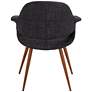Phoebe Modern Charcoal Fabric Accent Armchair in scene