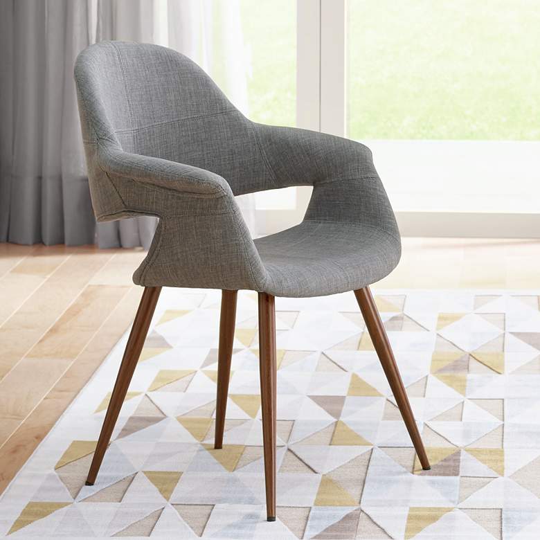 Image 1 Phoebe Modern Gray Fabric Accent Armchair
