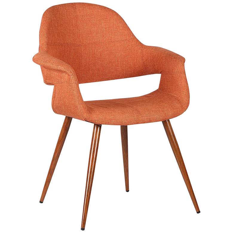 Image 2 Phoebe Orange Fabric and Walnut Wood Dining Chair