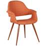 Phoebe Orange Fabric and Walnut Wood Dining Chair