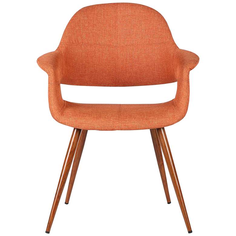 Image 5 Phoebe Orange Fabric and Walnut Wood Dining Chair more views