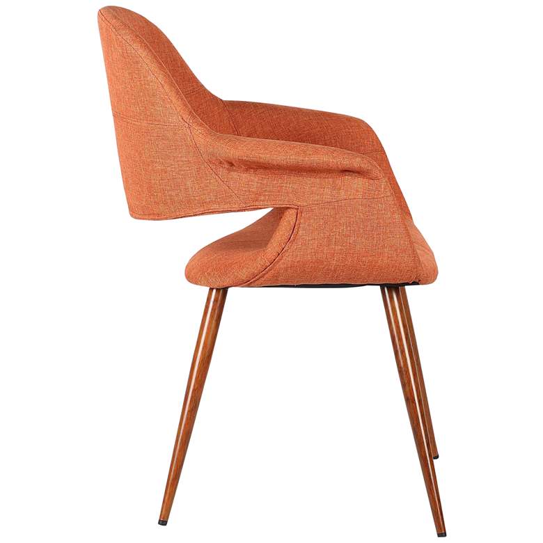 Image 6 Phoebe Orange Fabric and Walnut Wood Dining Chair more views