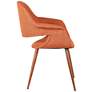 Phoebe Orange Fabric and Walnut Wood Dining Chair