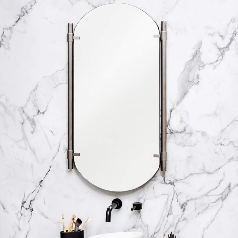 Image 1 Phoebe Silver 22 1/2" x 33 1/2" Frameless Wall Mirror