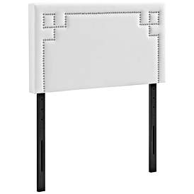 Image1 of Phoebe White Vinyl King Upholstered Headboard