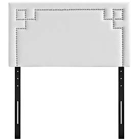 Image2 of Phoebe White Vinyl King Upholstered Headboard more views