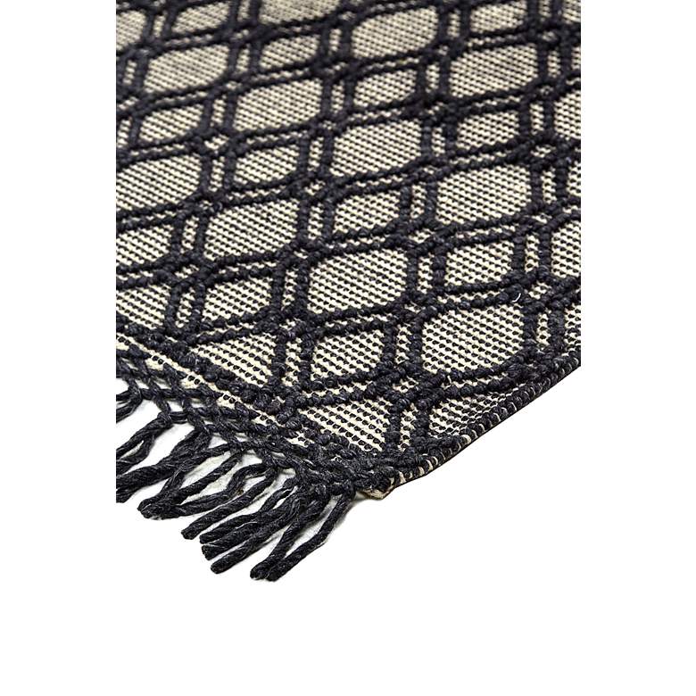 Image 3 Phoenix 0808F 7'9"x9'9" Black and Ivory Wool Area Rug more views