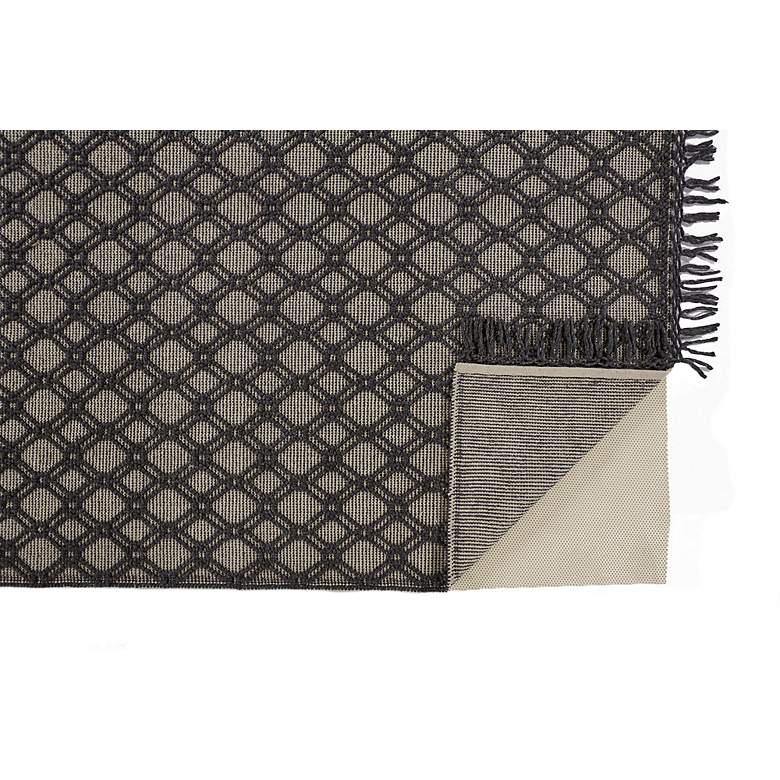 Image 4 Phoenix 0808F 7'9"x9'9" Black and Ivory Wool Area Rug more views