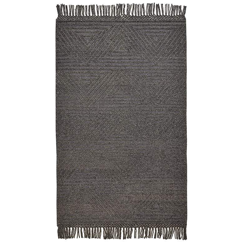 Image 2 Phoenix 0810F 5&#39;x7&#39;6 inch Gunmetal Gray Wool Area Rug