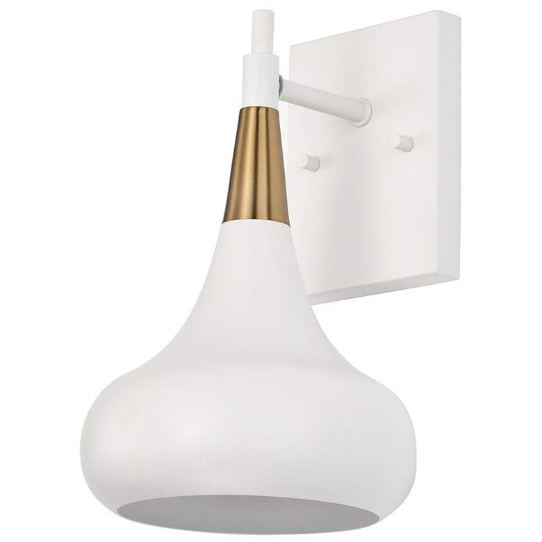 Image 1 Phoenix; 1 Light; Wall Sconce Matte White with Burnished Brass