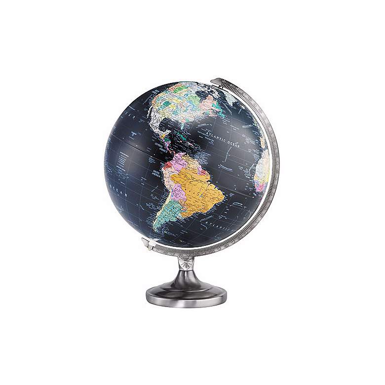 Image 1 Phoenix 12" Black-ocean Illuminated Desk Globe