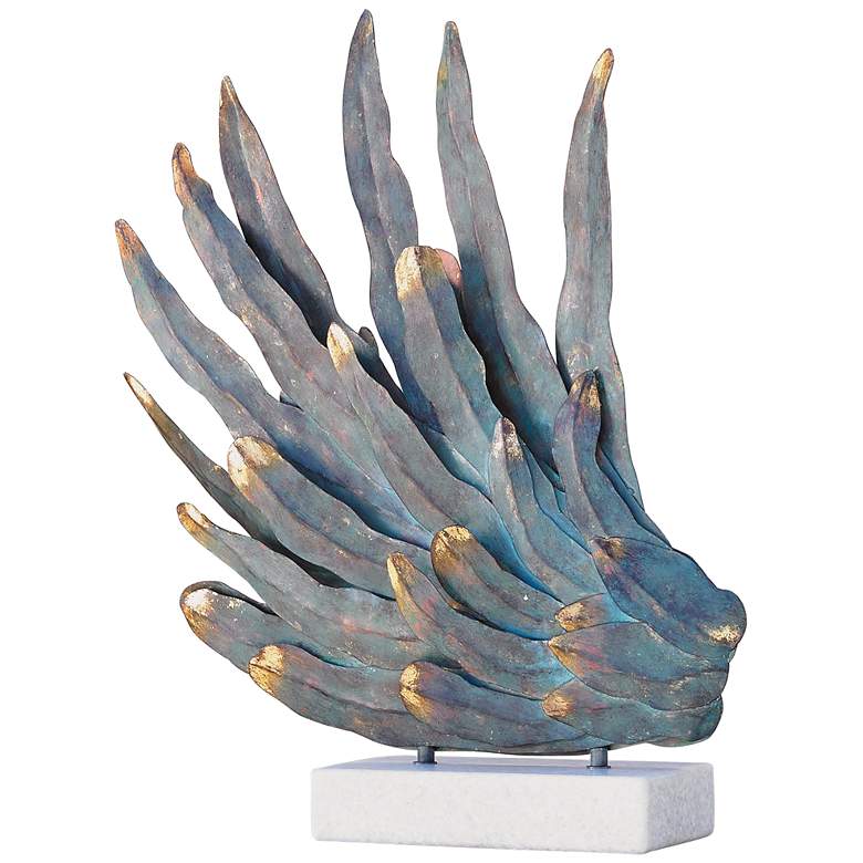 Image 1 Phoenix 30" High Oxidized Copper Wing Sculpture