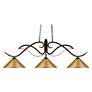 Phoenix 52"W Bronze and Satin Gold 3-Light Billiard Pendant